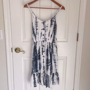 Small navy and white tie dye dress